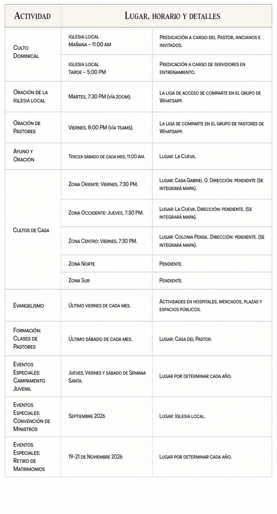 Calendario para celular